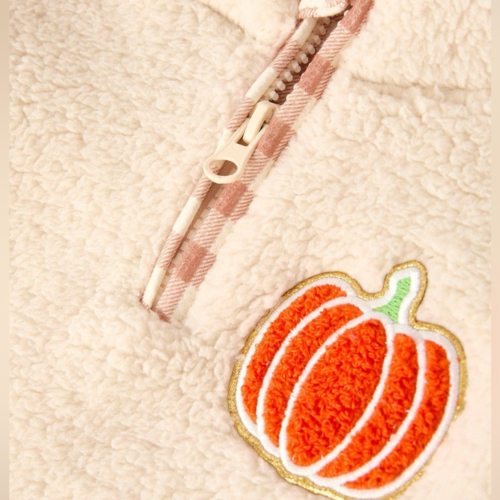 Rylee Faith Designs Furry Pumpkin Fleece Jacket Pants Headband Set 2T 3T 4 5 6 - Picture 8 of 9